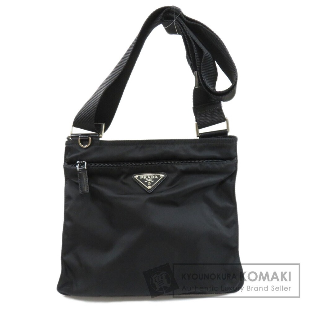 Prada logo plate Black Shoulder Crossbody bag